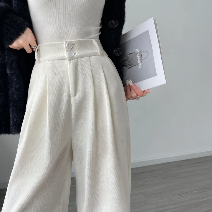 Ladies corduroy pants, wide cut, various lengths