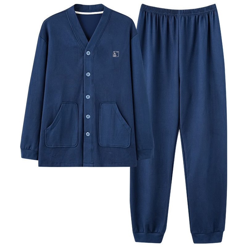 Warmer men's house suit made of thermostat fabric