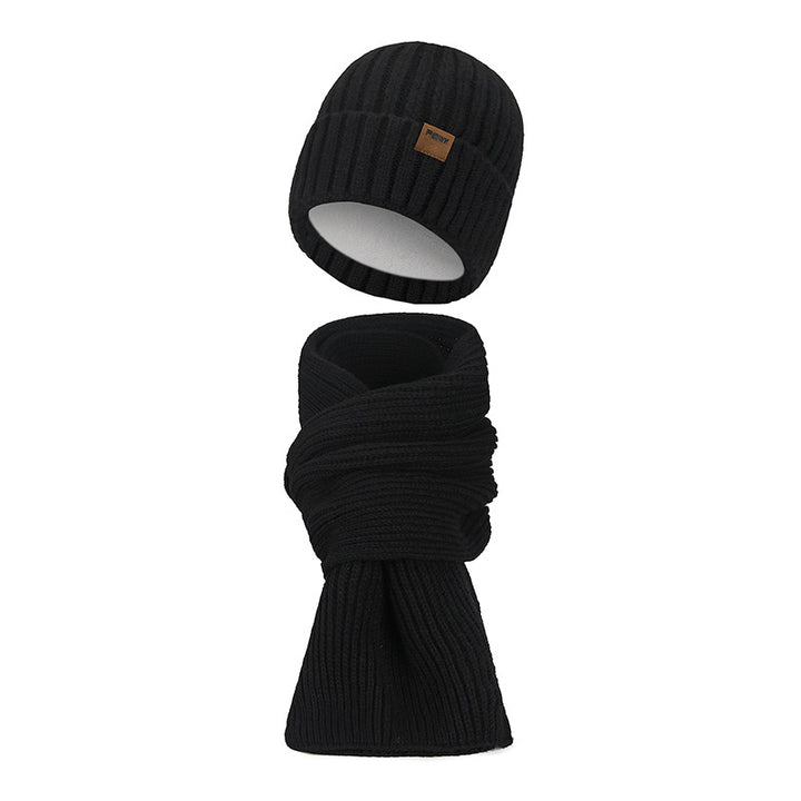 Winter Set: Knitted beanie and scarf, lined, warming