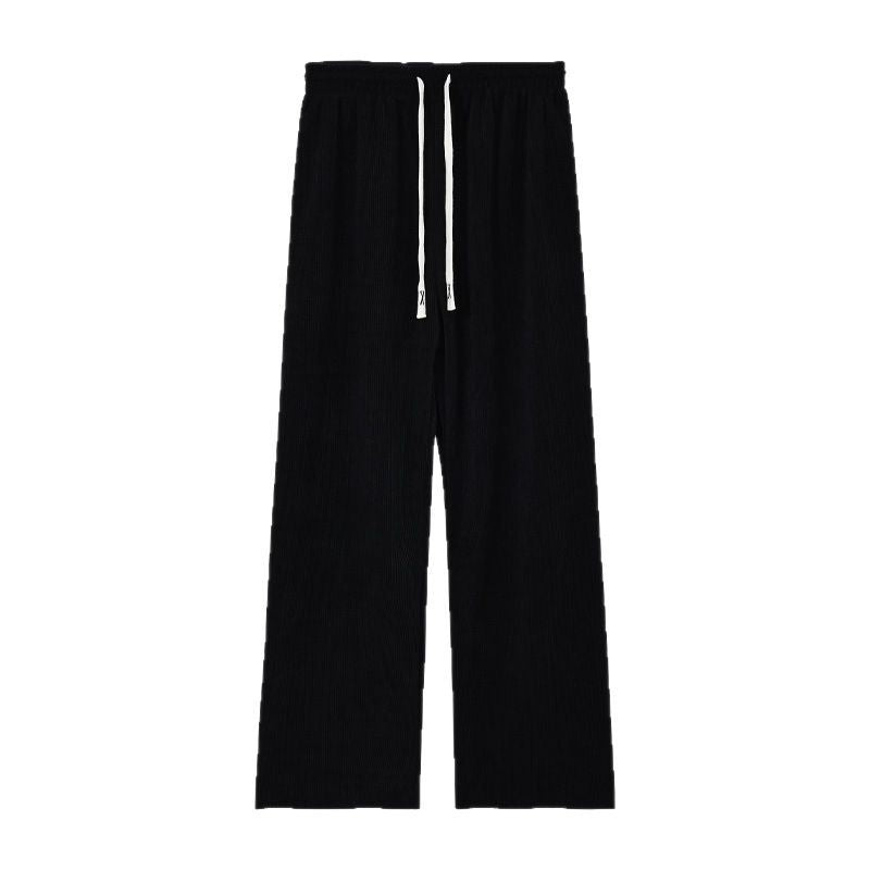 Fleece-lined corduroy wide-leg pants in Korean style