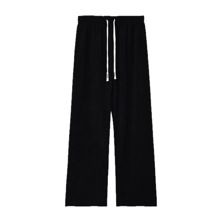 Fleece-lined corduroy wide-leg pants in Korean style
