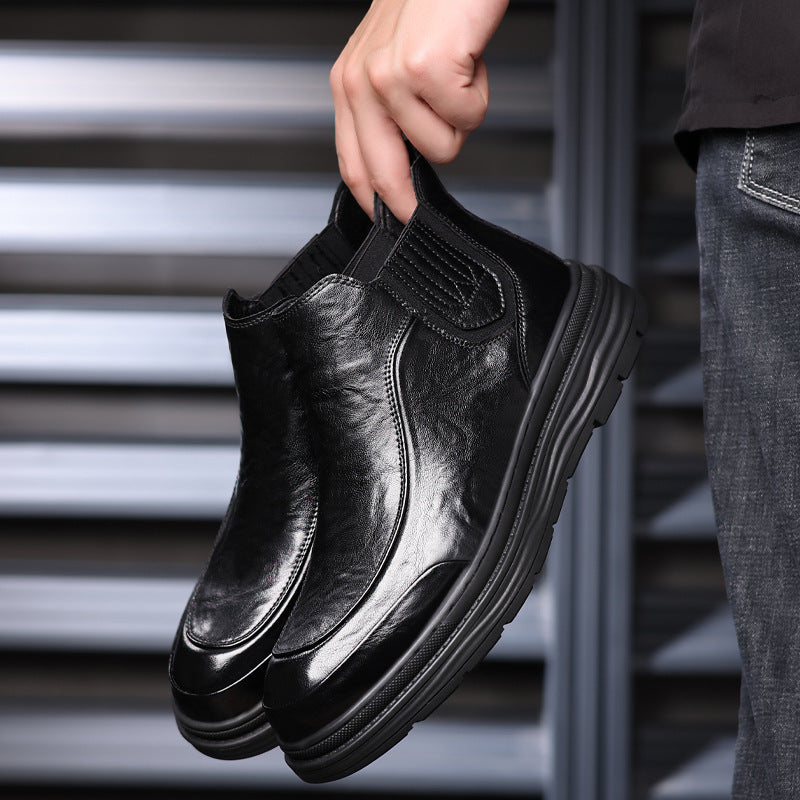 Casual men's Chelsea boots, mid-high shaft