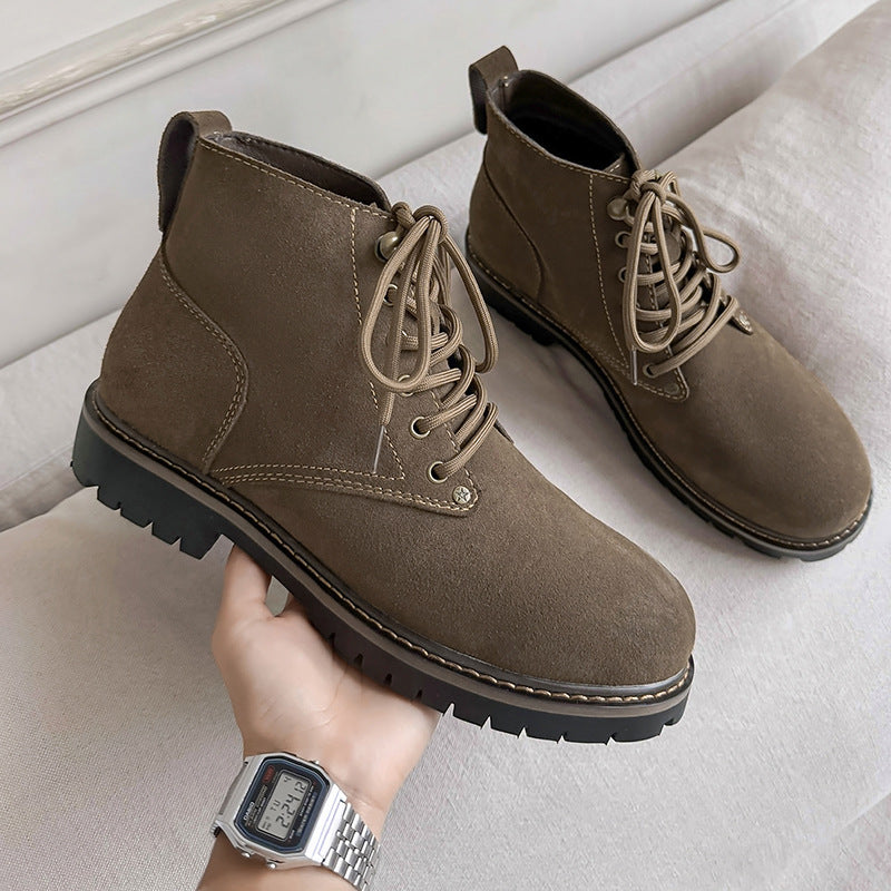 Work boots for men, suede look, British style