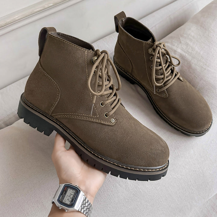 Work boots for men, suede look, British style