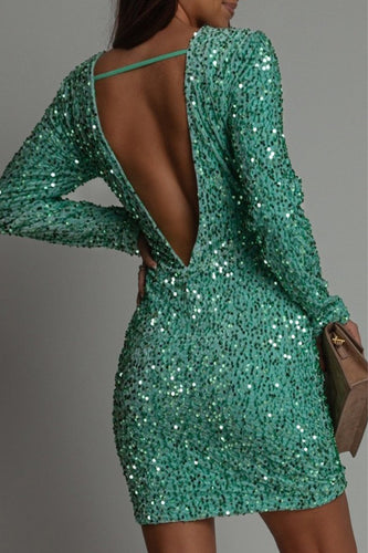 Amarae | Stylish Winter Backless Glitter Party Dress for Women