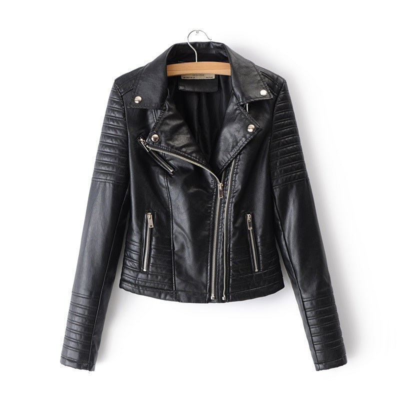 Synthetic leather jacket for women with quilted details and a slim fit Lune London