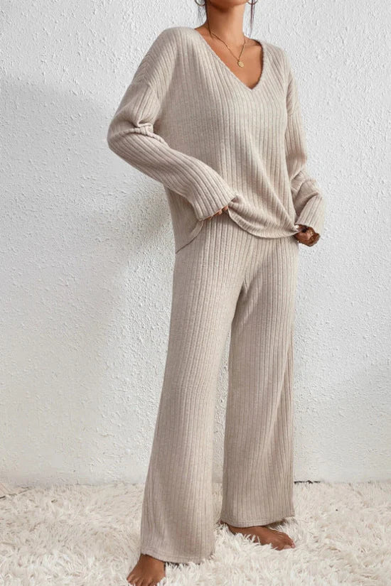 Amarae | Women's Ribbed Two-Piece Loungewear Set