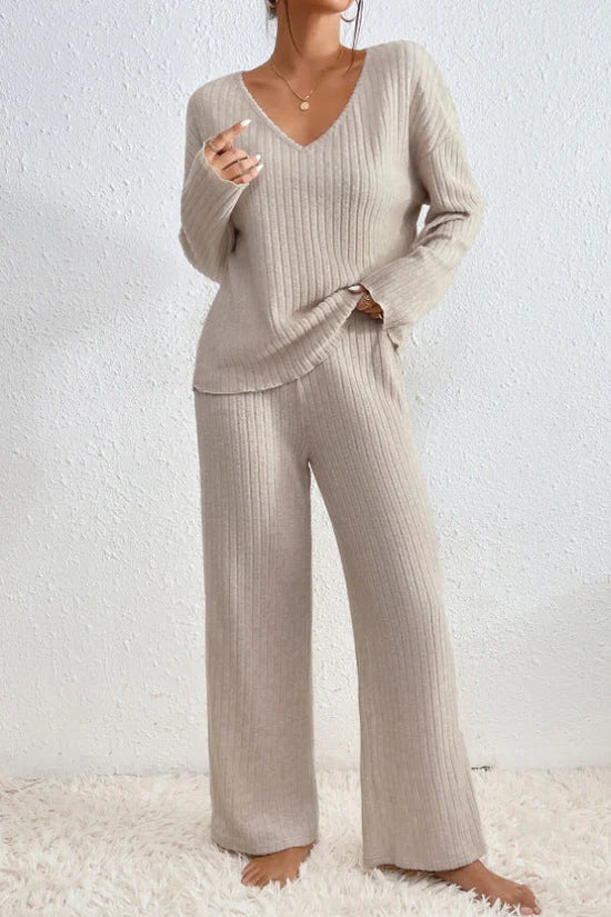 Amarae | Women's Ribbed Two-Piece Loungewear Set