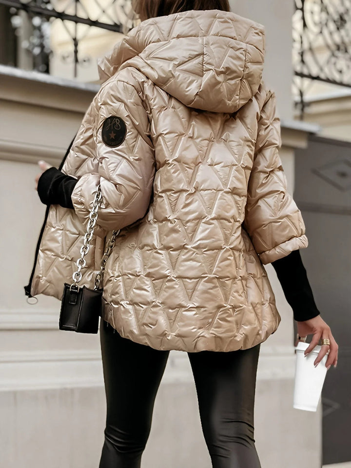 Amarae | Cozy patchwork cotton jacket for a layered look in a casual style