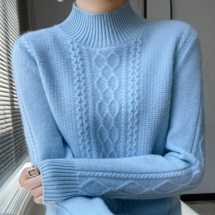 Women’s knit sweater, round neck, warming