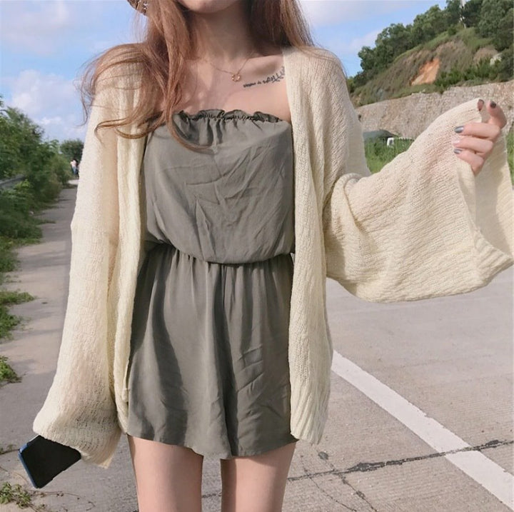 Women lightweight knit vest with open sleeves and a casual Lune London