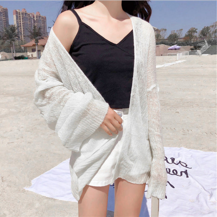 Casual knit cardigan for women with a front opening and wide sleeves Lune London