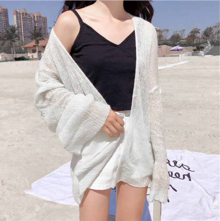 Women lightweight knit vest with open sleeves and a casual Lune London