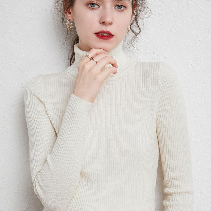 Women’s turtleneck sweater, knitted, slim fit