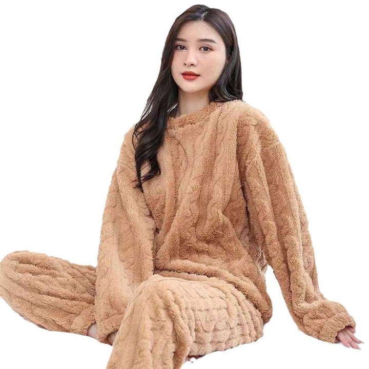 Women's house suit, coral fleece, lined, long-sleeved