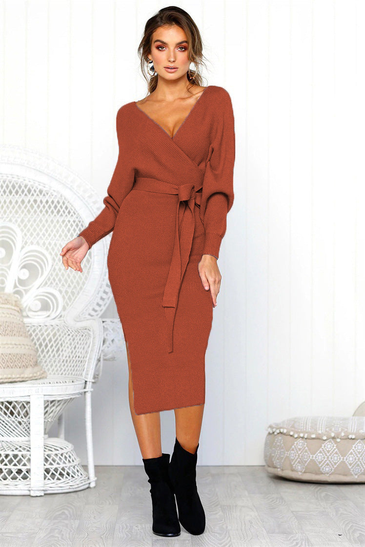 Elegant wrap dresses for women with a deep V-neckline and chic waist belt.