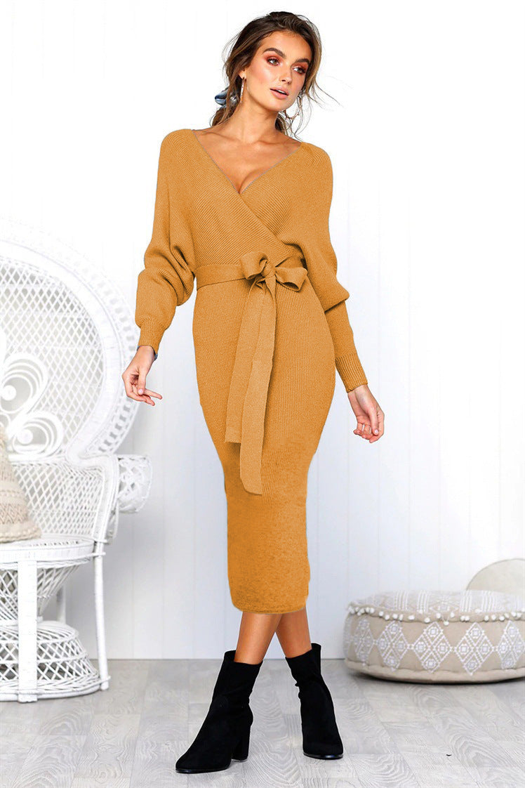 Elegant wrap dresses for women with a deep V-neckline and chic waist belt.