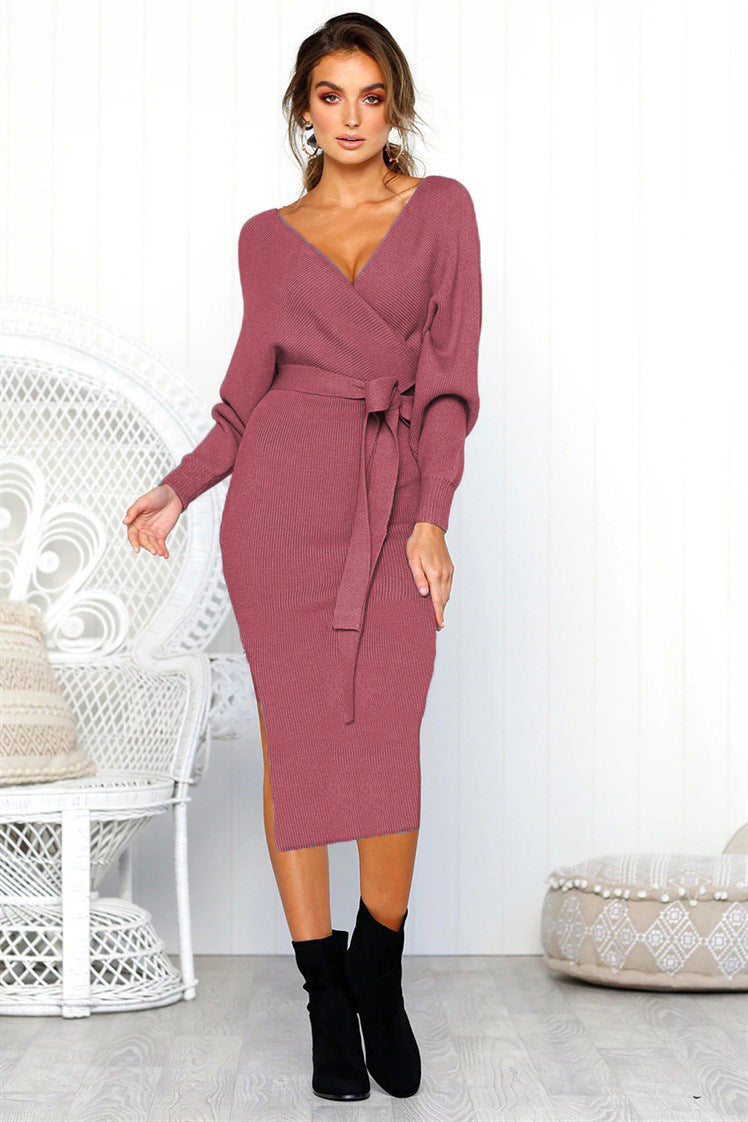 Elegant wrap dresses for women with a deep V-neckline and chic waist belt.
