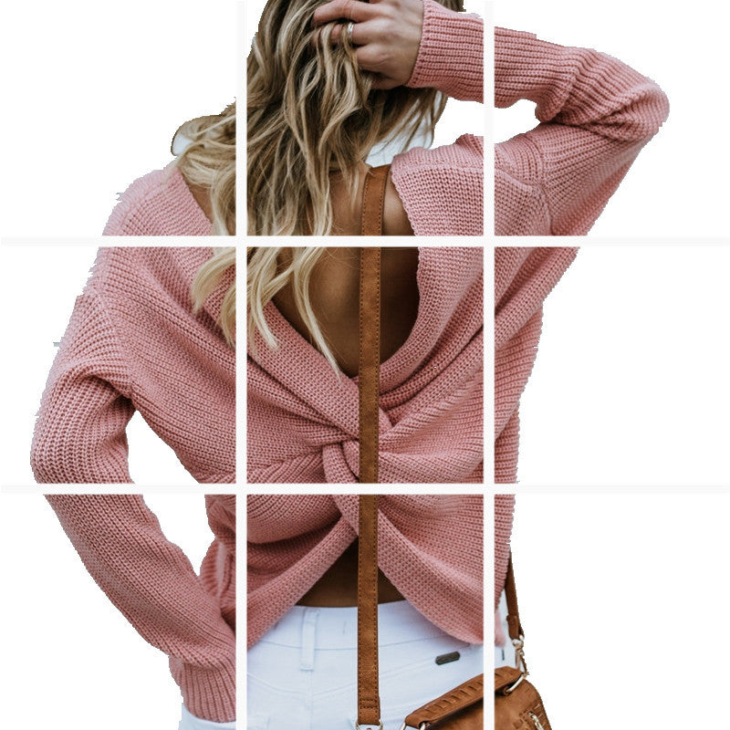 Lune Londonl modern wrap design women's knitted sweater
