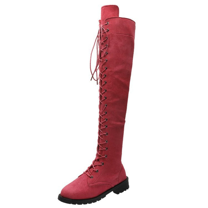 Knee-high boots for women with trendy lacing and non-slip sole Lune London