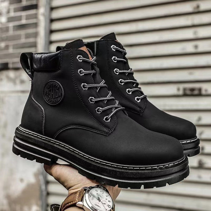 Robust unisex work-style boots, PU leather