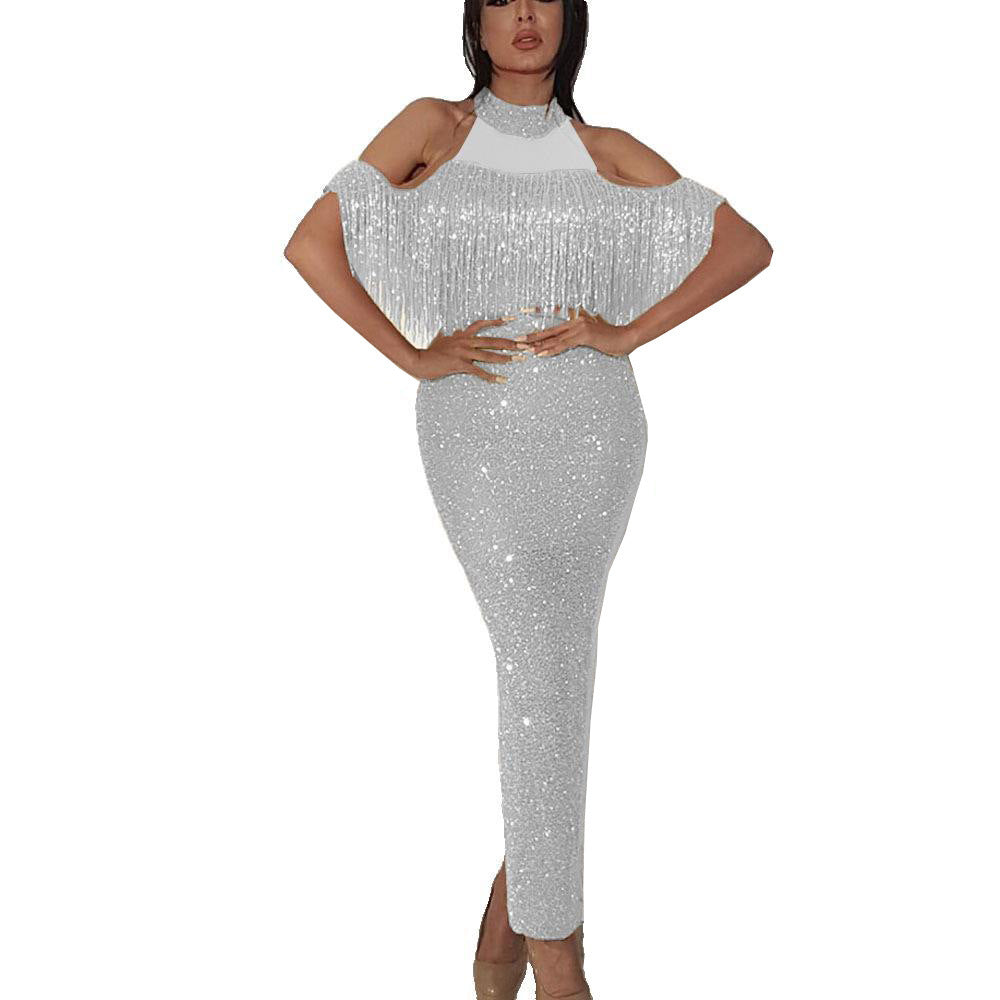 Glamorous sparkling evening dress Lune London