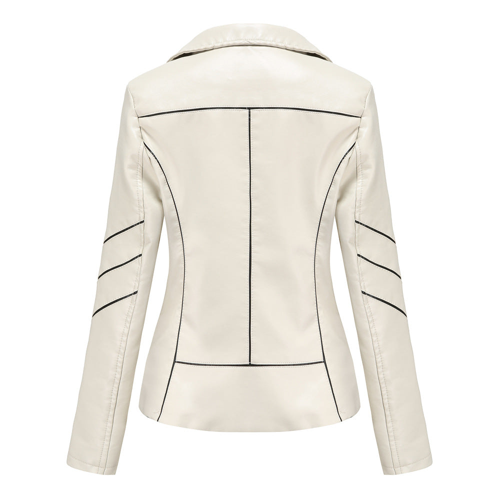 Trendy faux leather jacket for women with a structured design Lune London