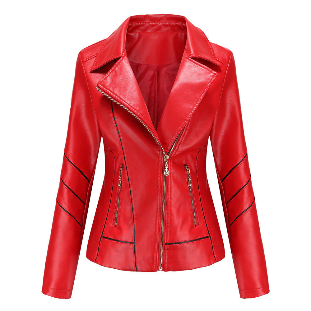 Trendy faux leather jacket for women with a structured design Lune London