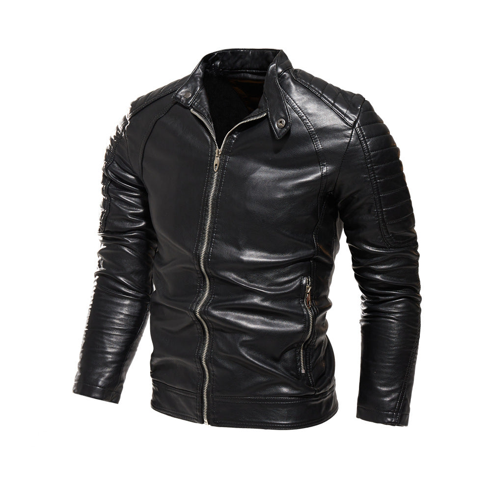 Faux leather jacket for men with textured inserts Lune London