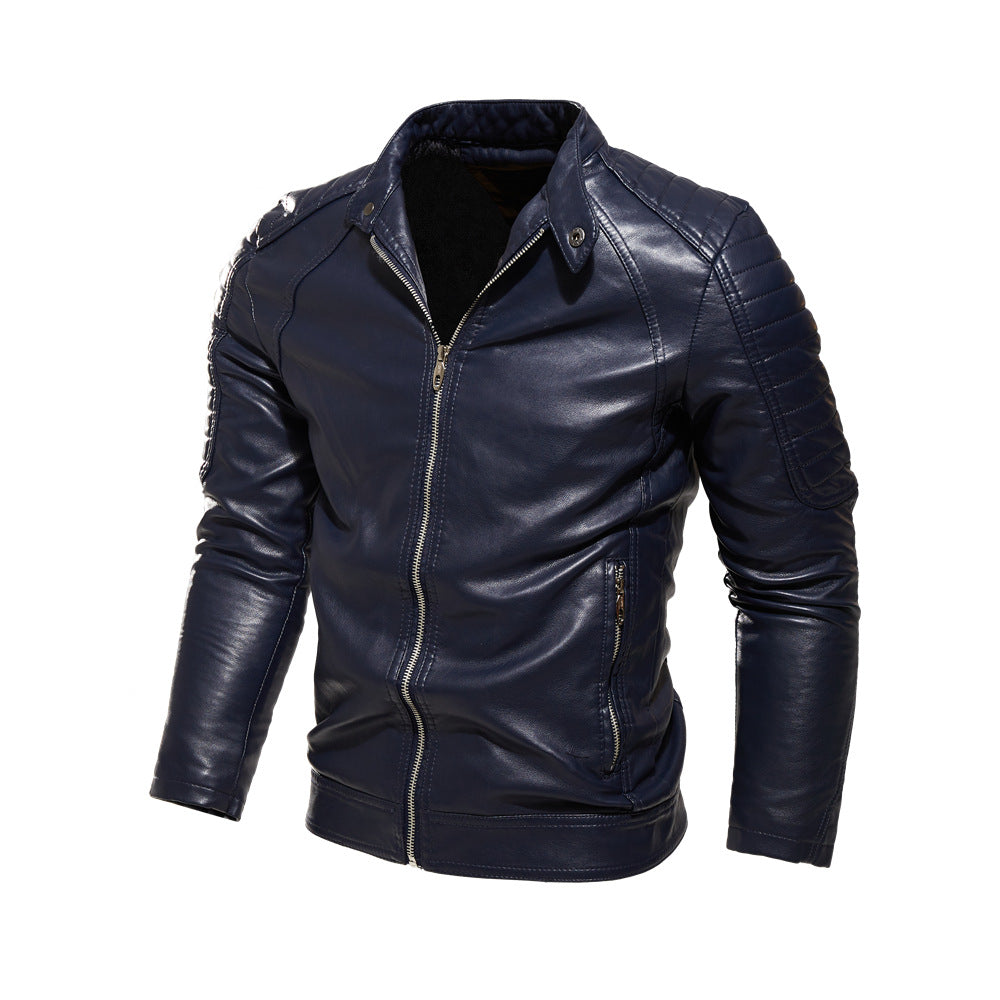 Faux leather jacket for men with textured inserts Lune London