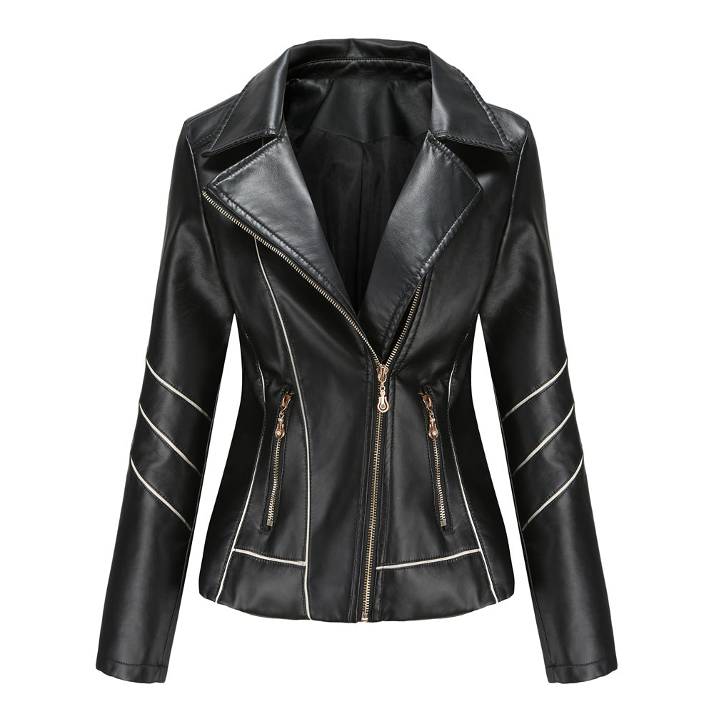 Trendy faux leather jacket for women with a structured design Lune London