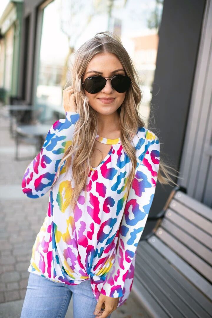 Women casual top with a trendy V neck twist Amarae