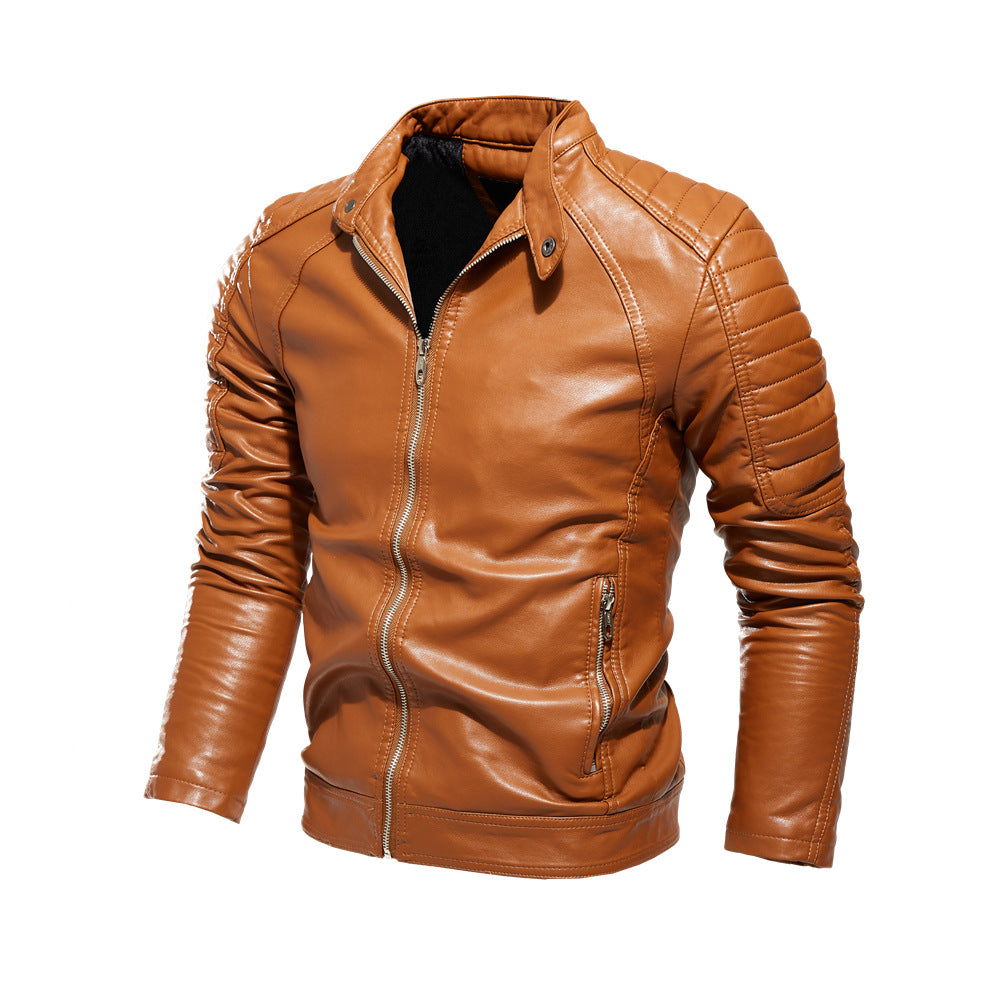 Faux leather jacket for men with textured inserts Lune London