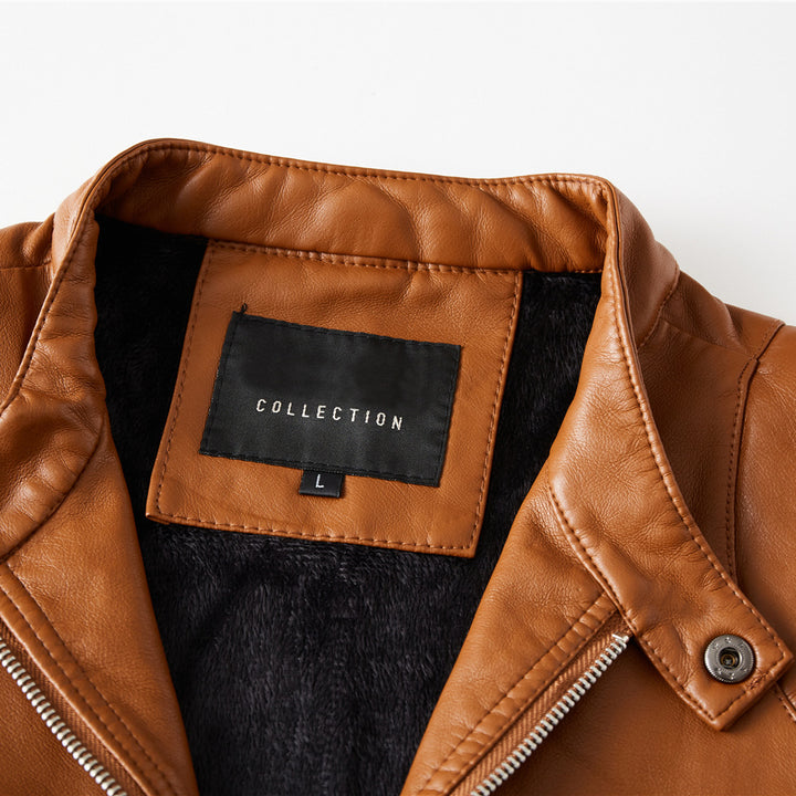 Elegant leather jacket for men with a modern quilted design Lune London