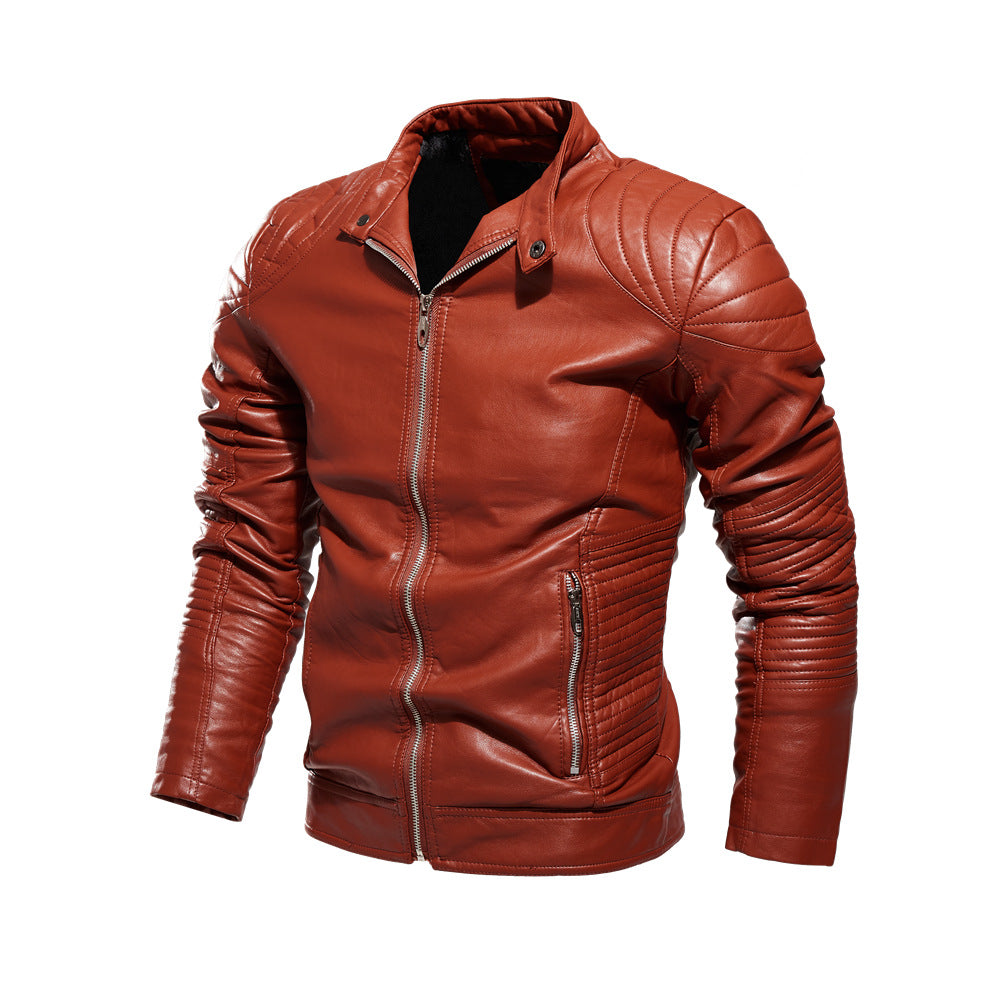 Elegant leather jacket for men with a modern quilted design Lune London