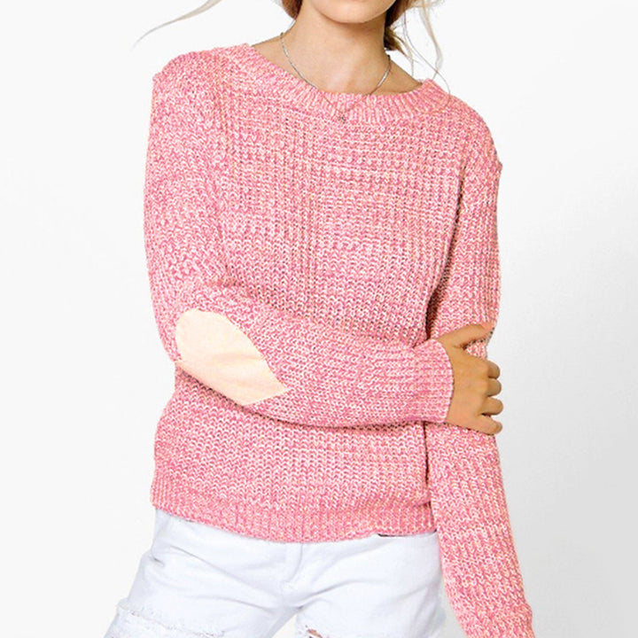 Chunky knit sweater for women with heart-shaped appliqués Lune London