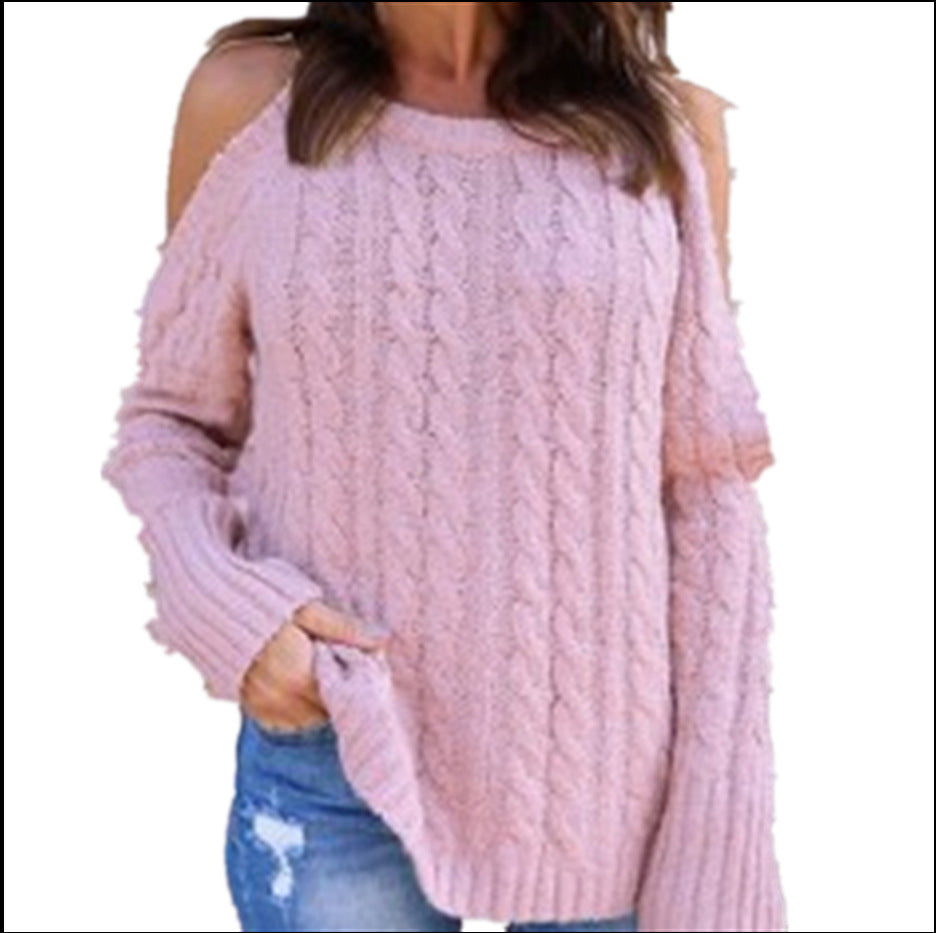 Thick knit sweater for women with off-the-shoulder design and relaxed fit Lune London