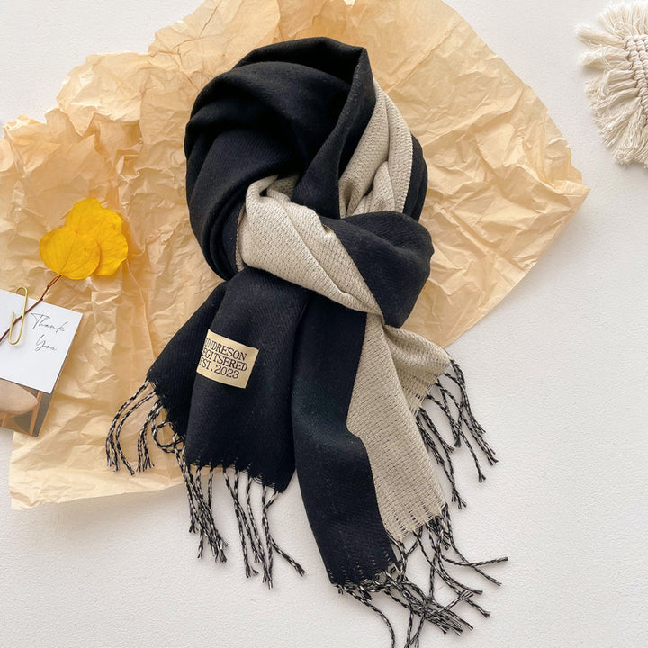 Reversible scarf made of cashmere imitation, 200x65cm