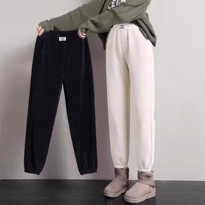 Women’s harem-style cord pants, lined