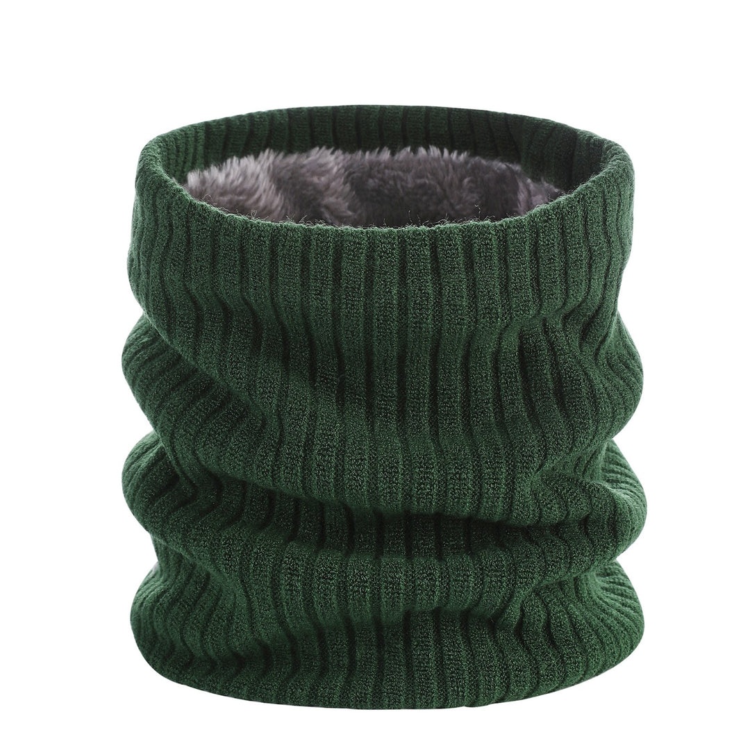 Fleece-lined knitted neck warmer for men and women