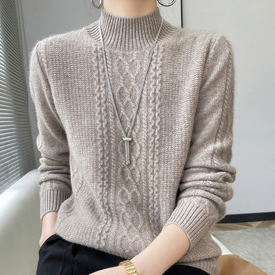 Women’s knit sweater, round neck, warming