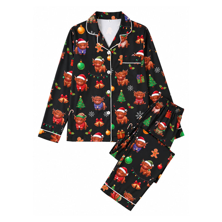 Women's Loungewear, Long Sleeve, Christmas Motif, Milk Silk
