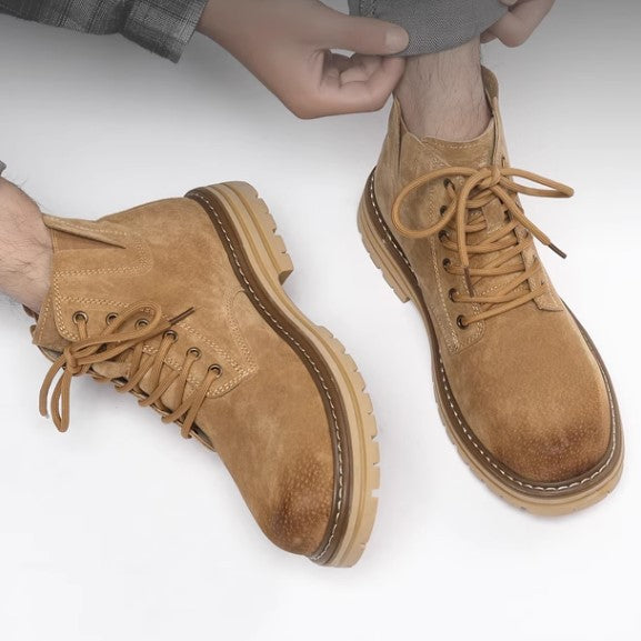 Men's leather ankle boots, British style