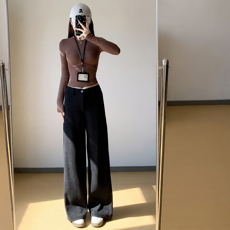 Cord pants for women, wide fit, various lengths