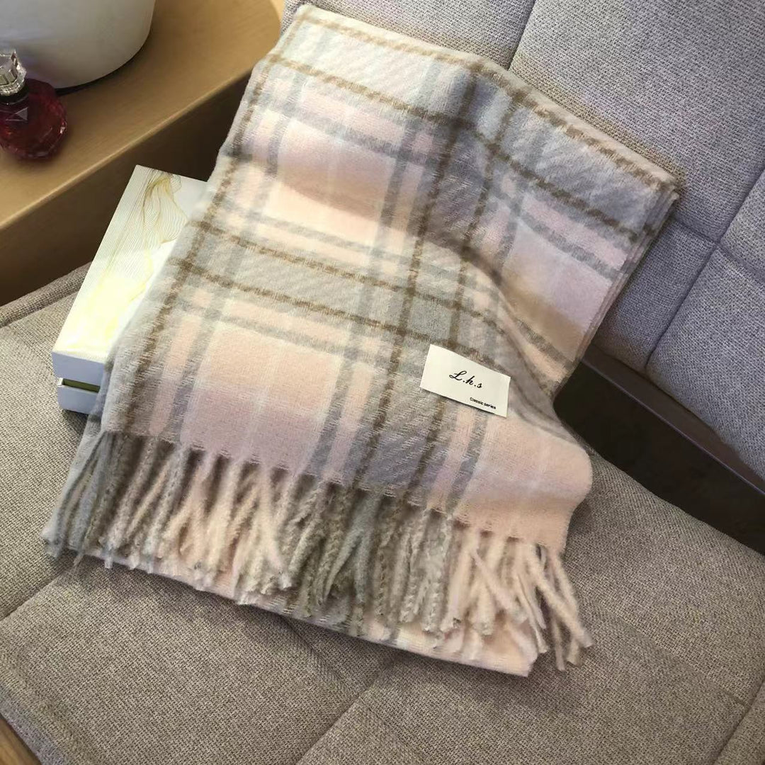 Checked scarf, 200 cm, warming