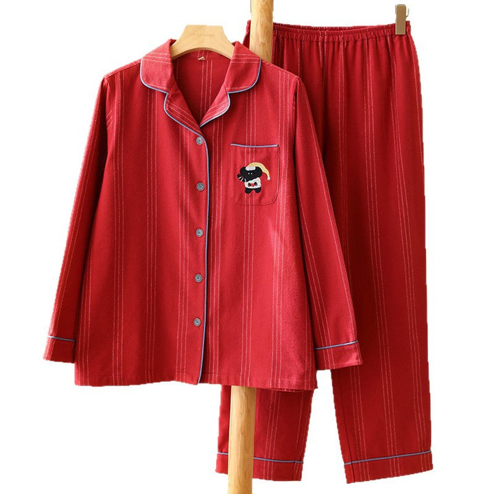 Pair-pajamas made of cotton flannel, striped