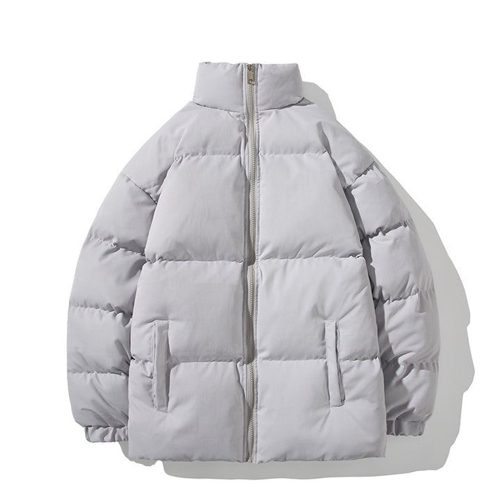 Unisex quilted jacket, lined, stand collar, loose fit