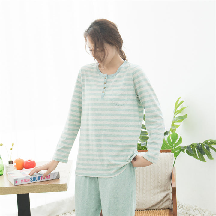 Pair pajamas made of jersey cotton, striped