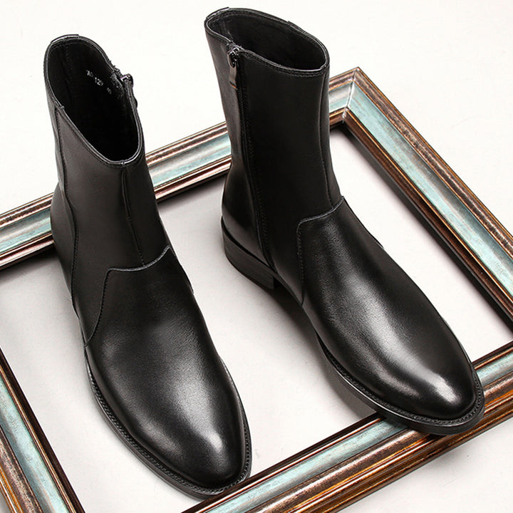 Men's leather ankle boots, classic Chelsea boots