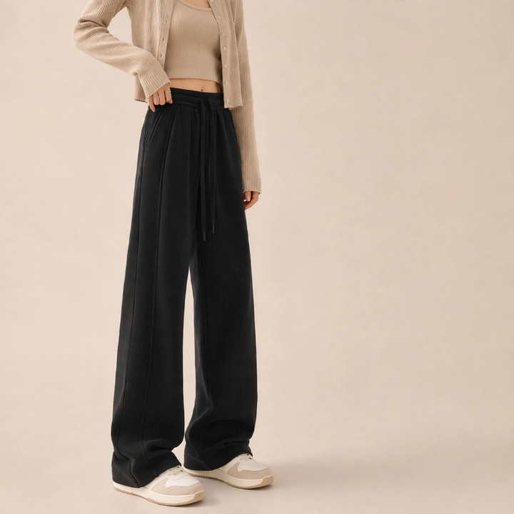 Women's corduroy pants, straight cut, lined, for autumn/winter